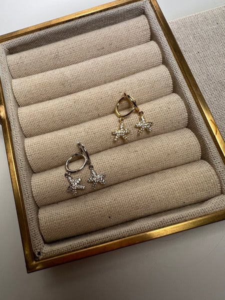 Diamond Starfish Huggie