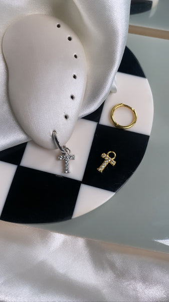 Initial Charm Huggie