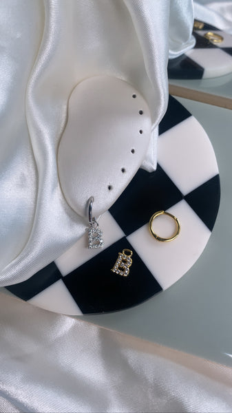 Initial Charm Huggie