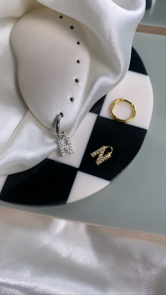 Initial Charm Huggie