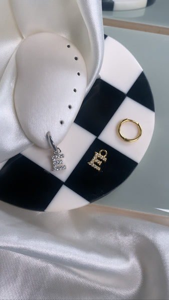 Initial Charm Huggie