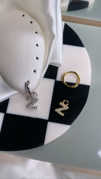 Initial Charm Huggie