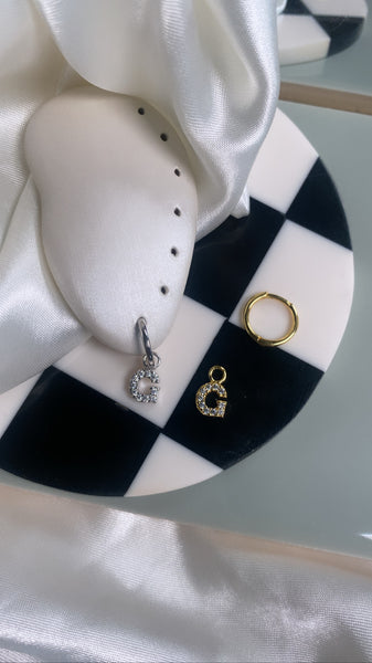 Initial Charm Huggie