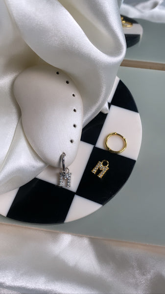 Initial Charm Huggie