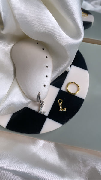 Initial Charm Huggie