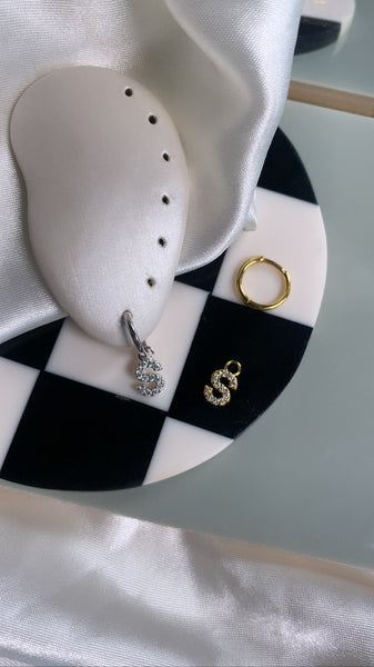 Initial Charm Huggie