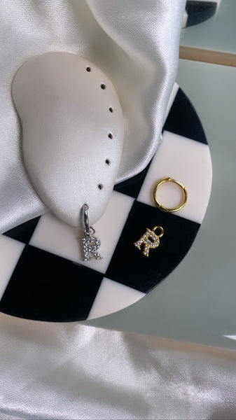 Initial Charm Huggie