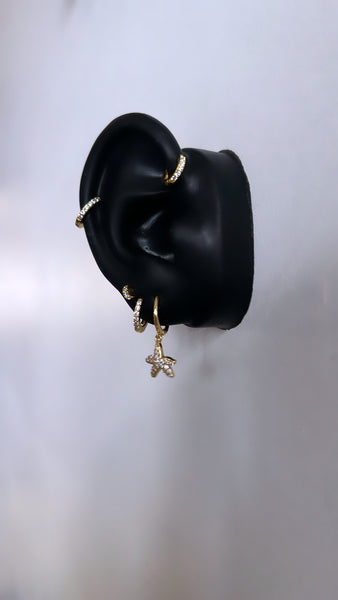 Diamond Starfish Huggie