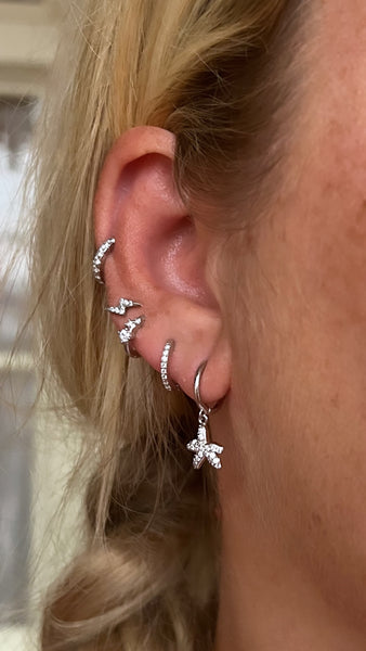 Diamond Starfish Huggie