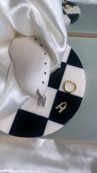 Initial Charm Huggie