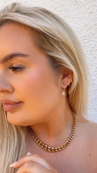 Diamond Starfish Huggie