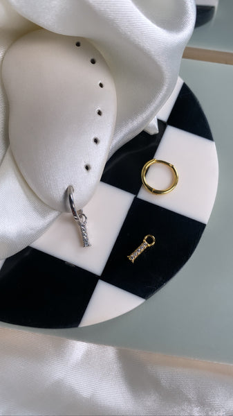 Initial Charm Huggie