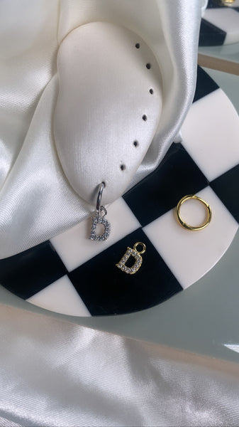 Initial Charm Huggie