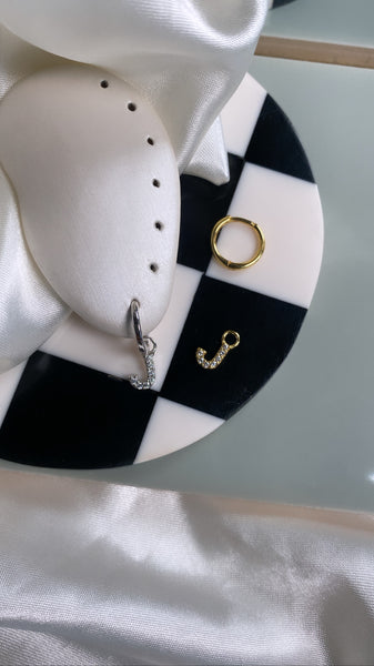 Initial Charm Huggie