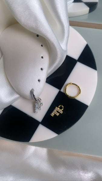 Initial Charm Huggie