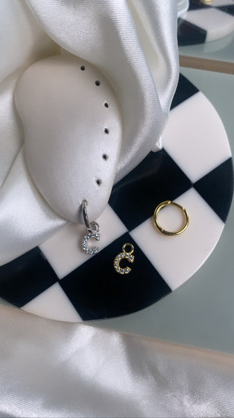 Initial Charm Huggie