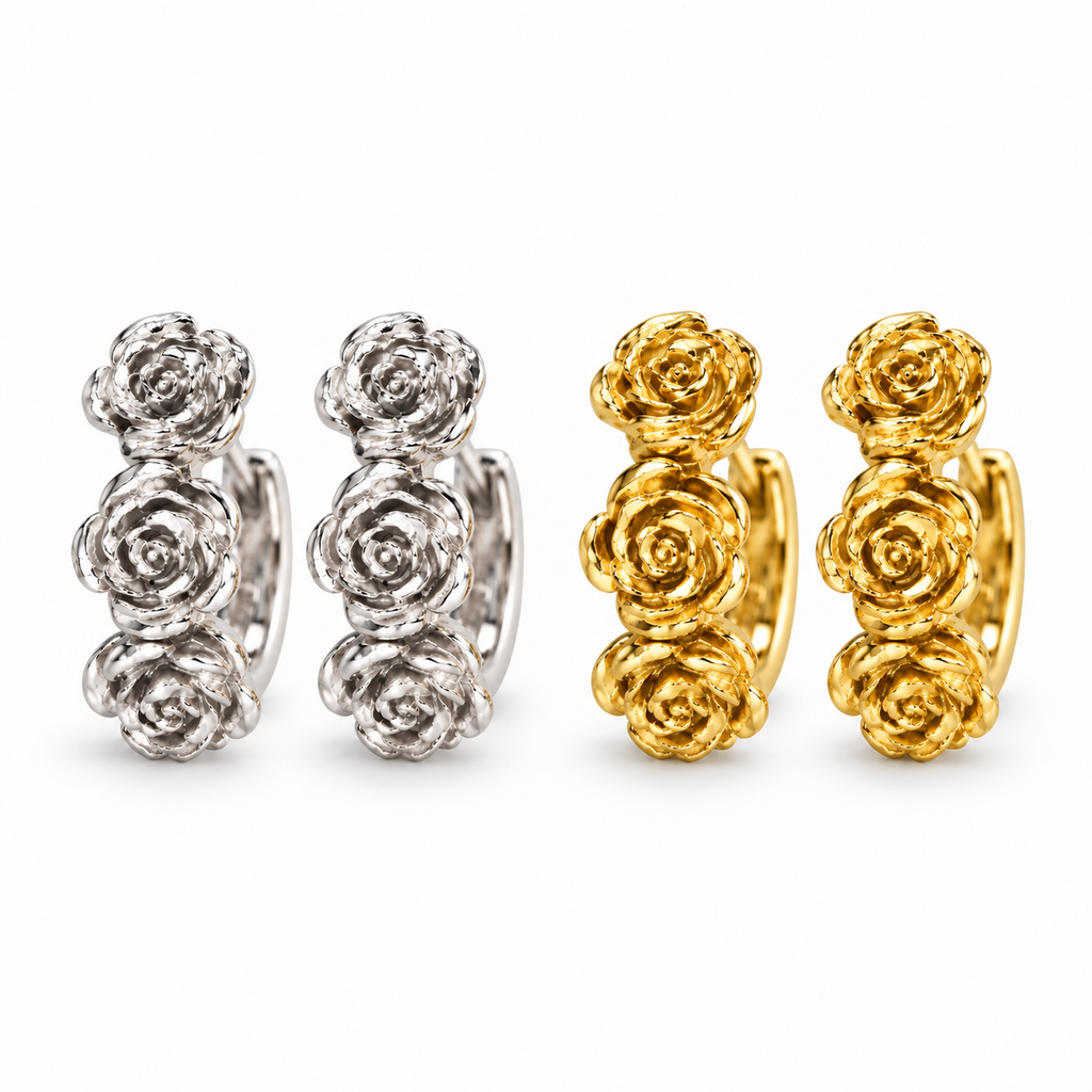 Rose matching pairs on white background