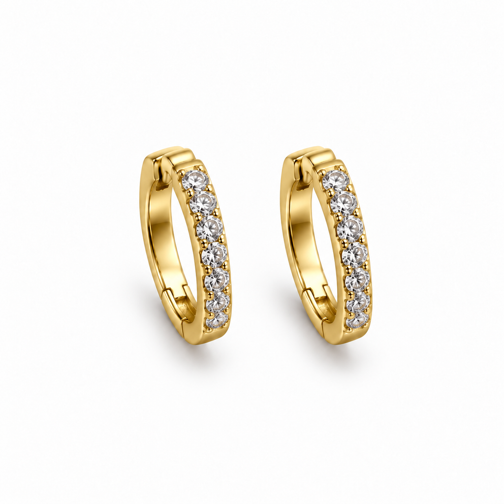 Diamond Huggie matching pair on white background