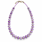 Blueberry Matcha Beaded Necklace on a white background