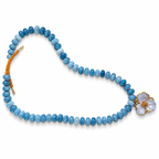 Amalfi Blue Beaded Necklace on a white background