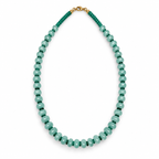 Green Queen Beaded Necklace on a white background