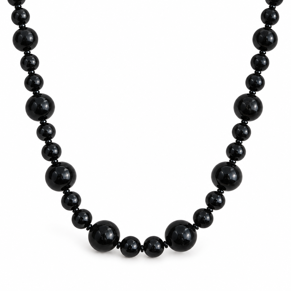 Noir Beaded Necklace on a white background