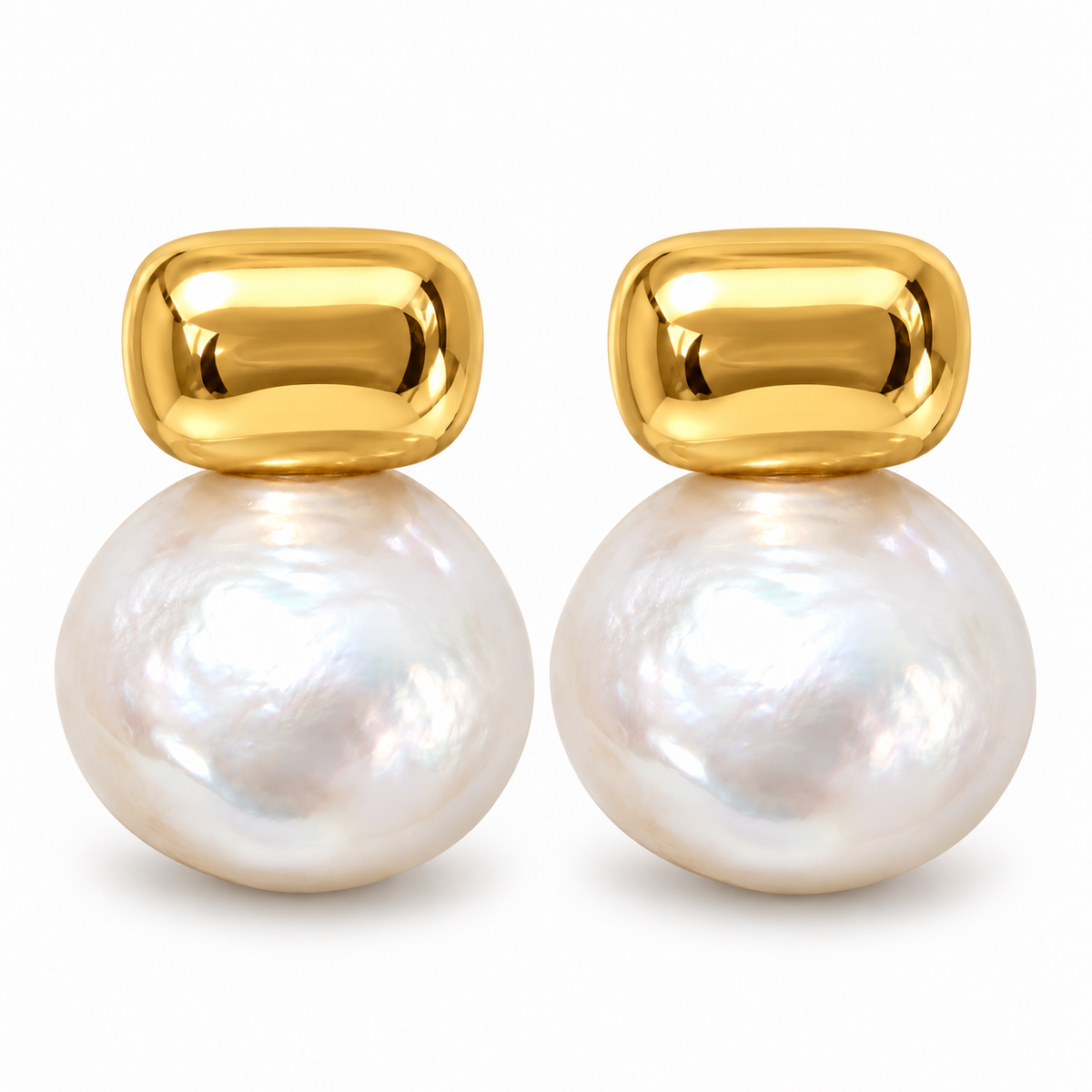 Pearl Stud matching pair on white background