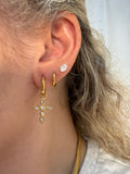 Diamond Cross Hoop