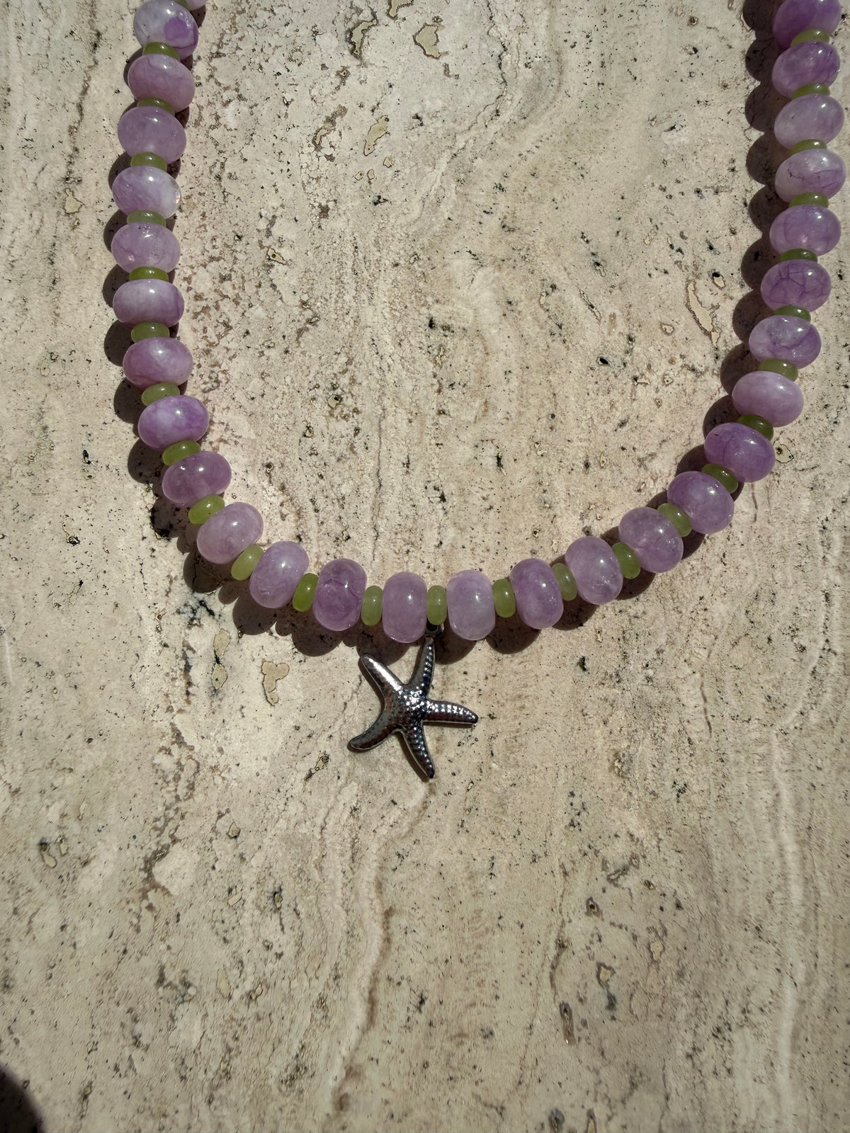 Blueberry Matcha Beaded Necklace