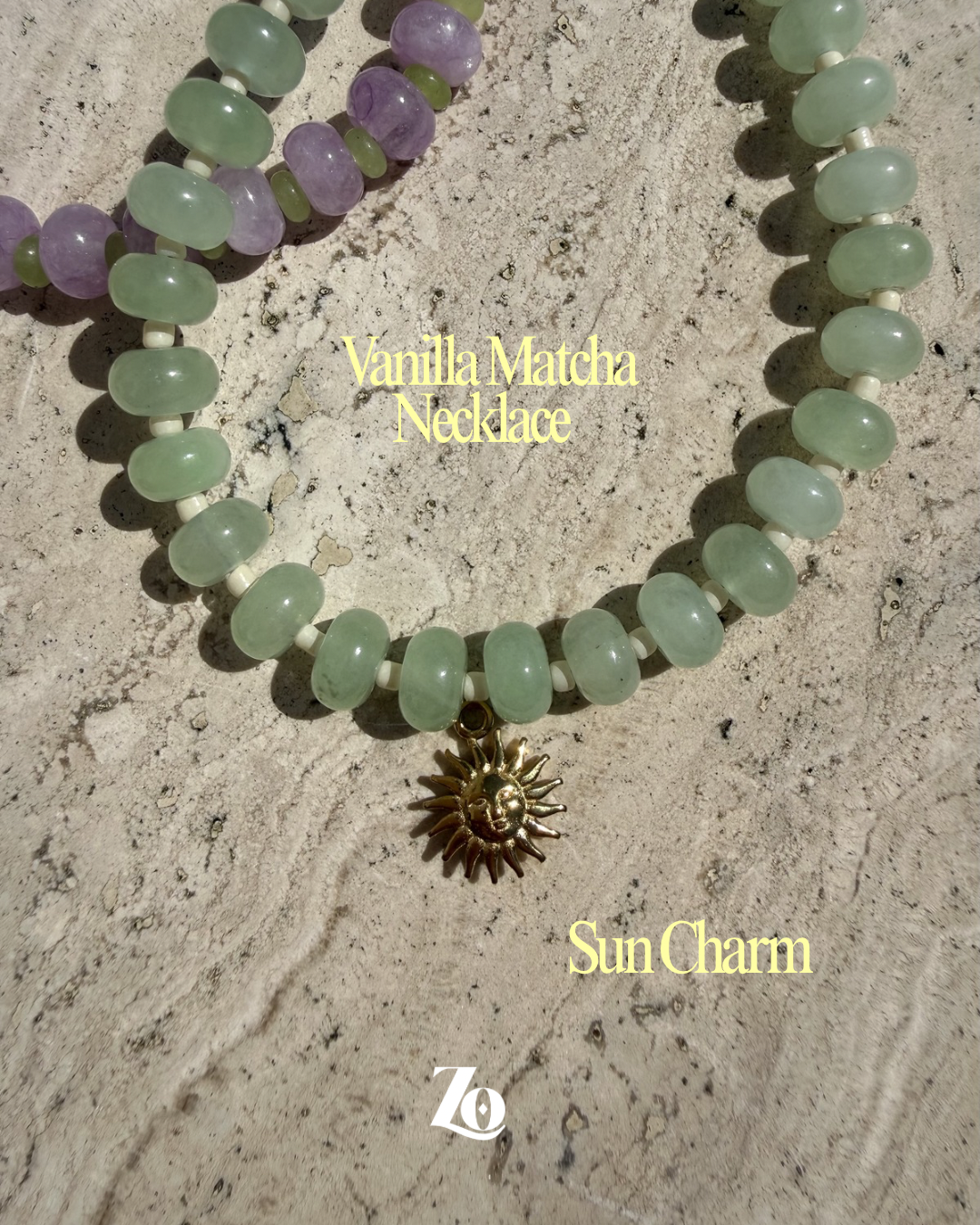 Vanilla Matcha Beaded Necklace