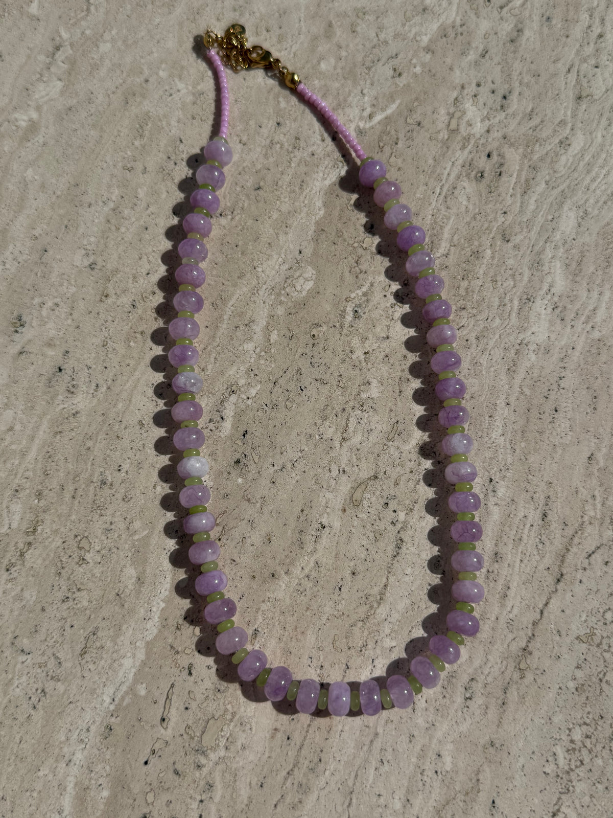 Blueberry Matcha Beaded Necklace