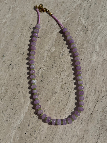 Blueberry Matcha Beaded Necklace