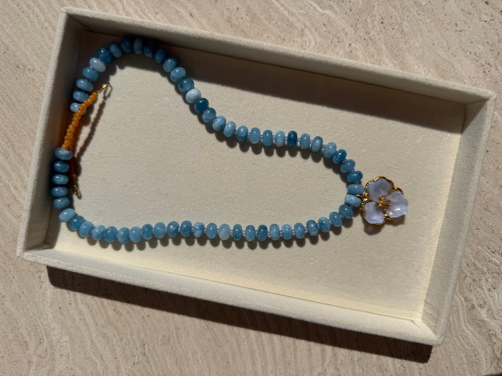 Amalfi Blue Beaded Necklace