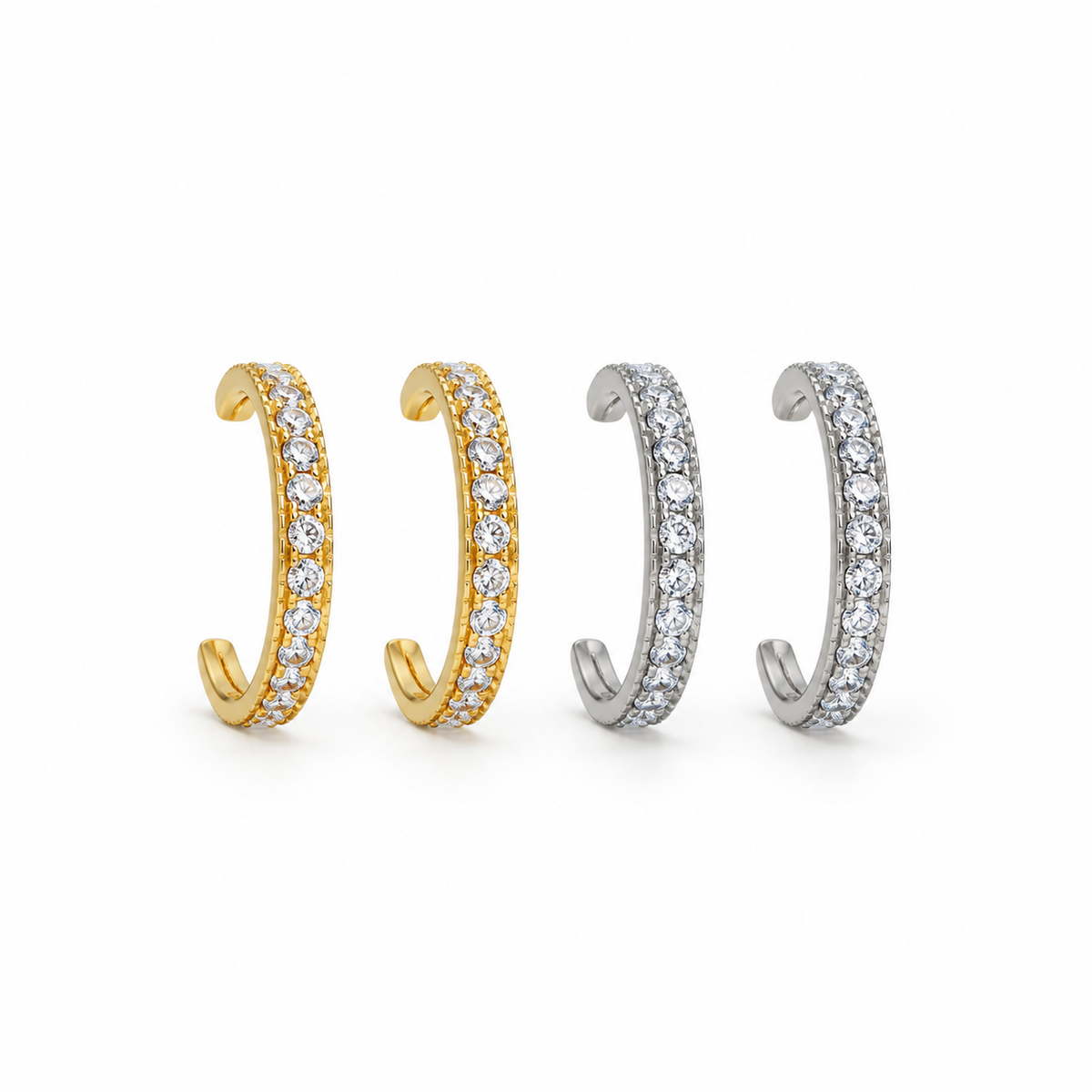 Thin Diamond Cuff on a white background