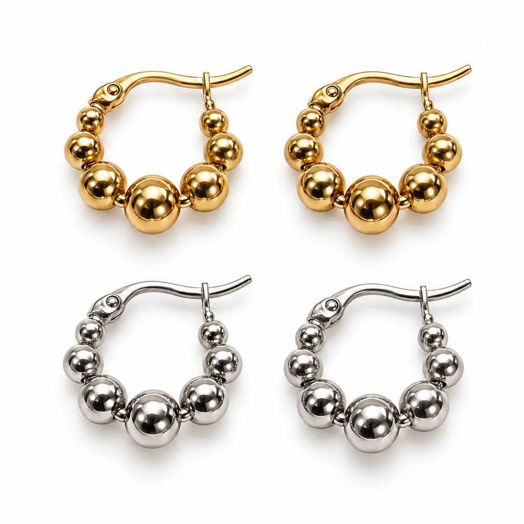 Bubbled Hoop jewellery on a white background