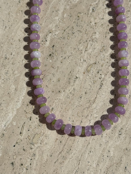 Blueberry Matcha Beaded Necklace