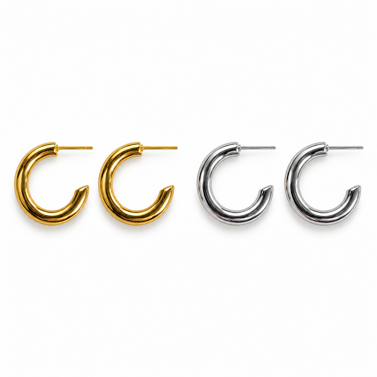 Celine Hoop matching pair on white background