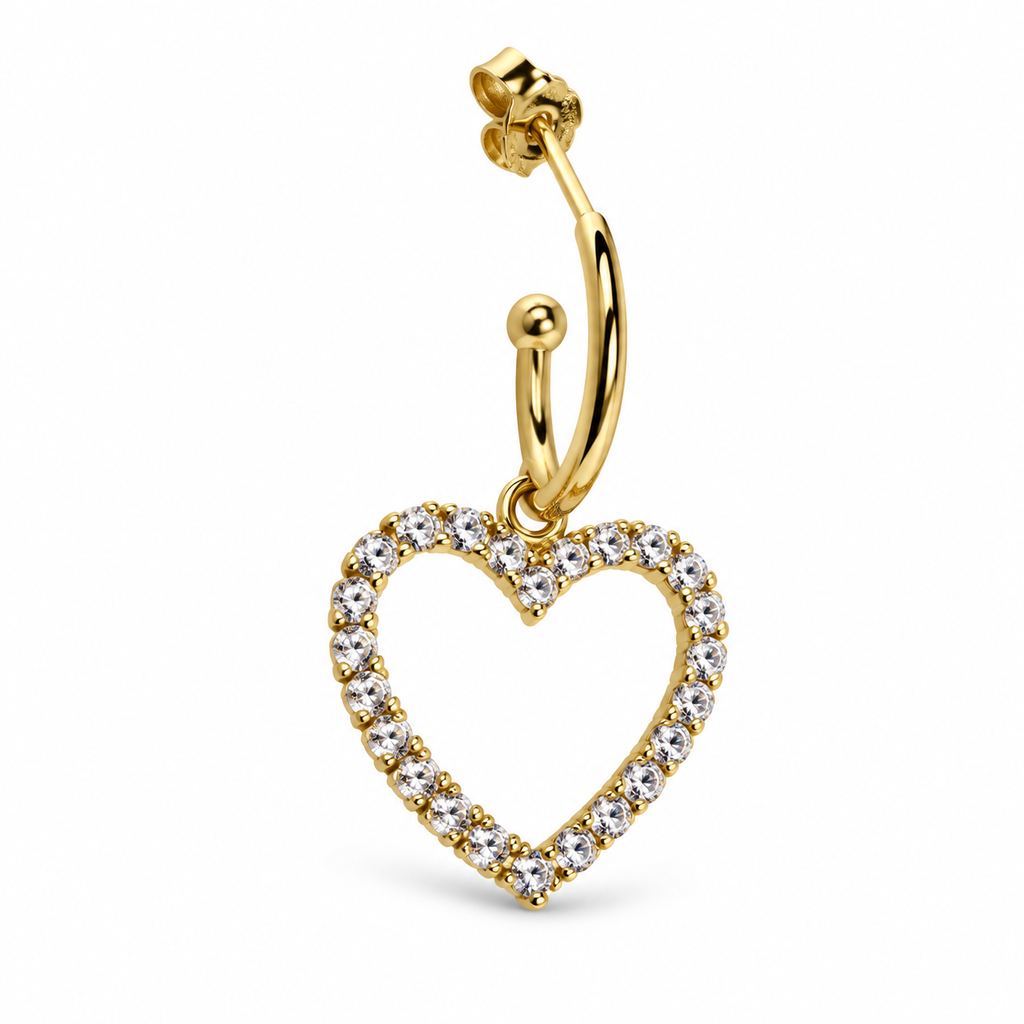 Big Heart “Single earring” on a white background
