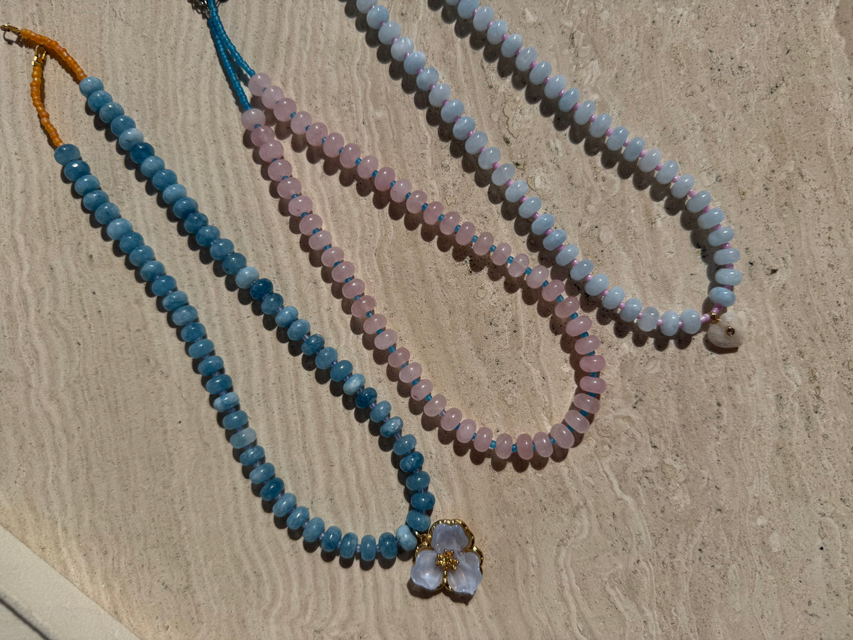 Amalfi Blue Beaded Necklace