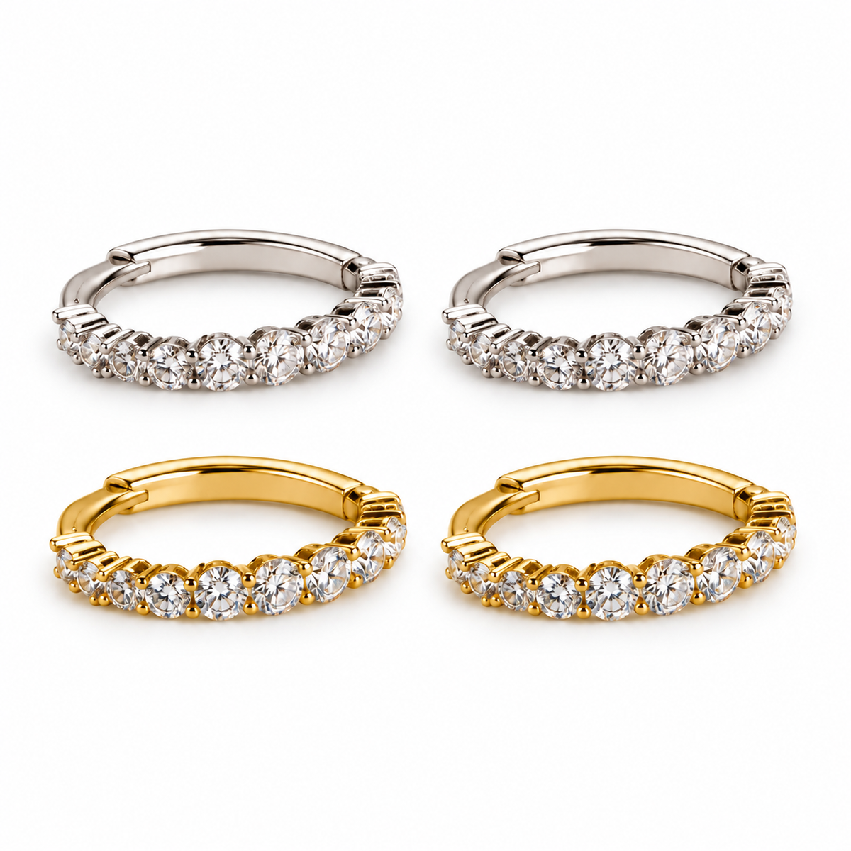Crystal matching pairs on white background