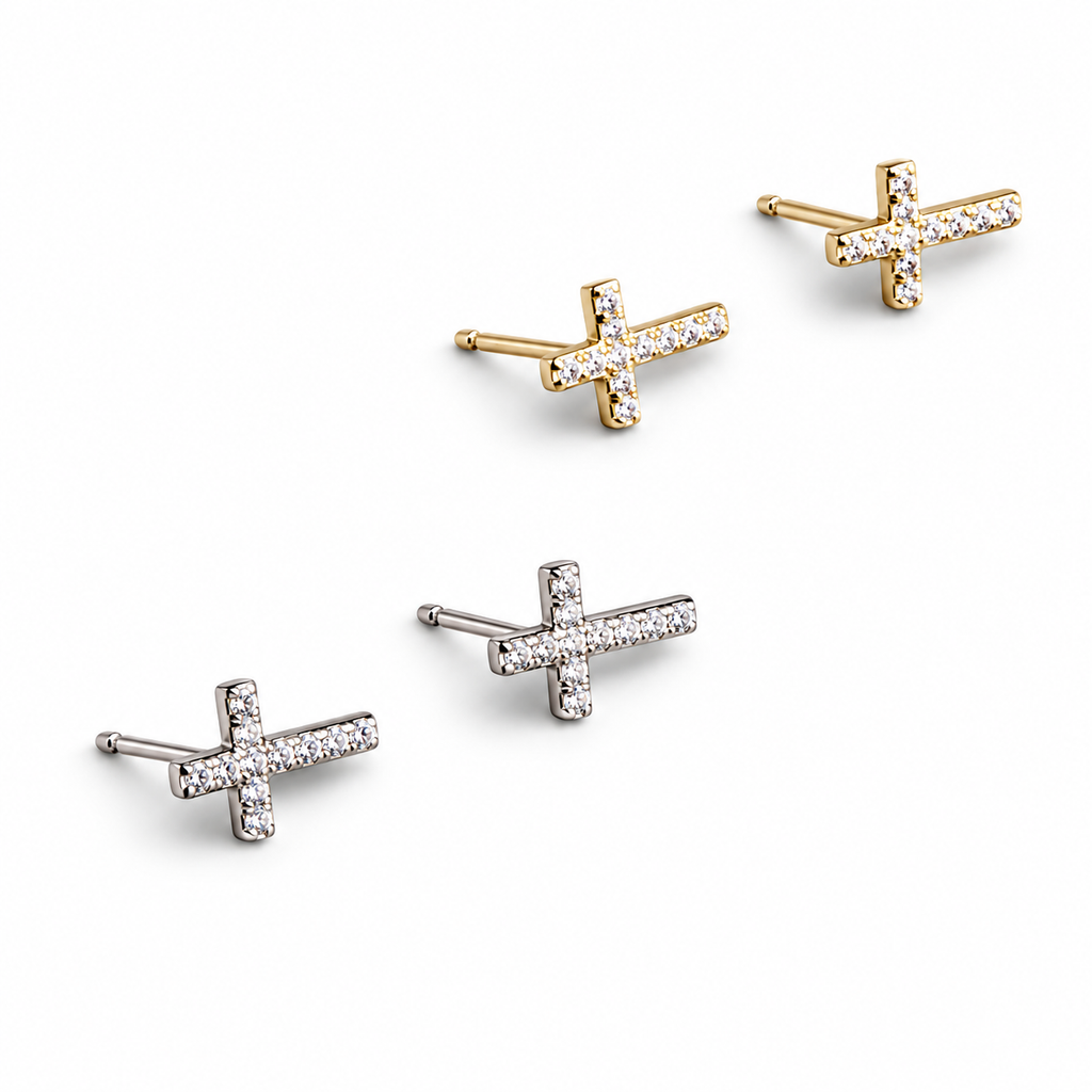 Cross Studs on a white background