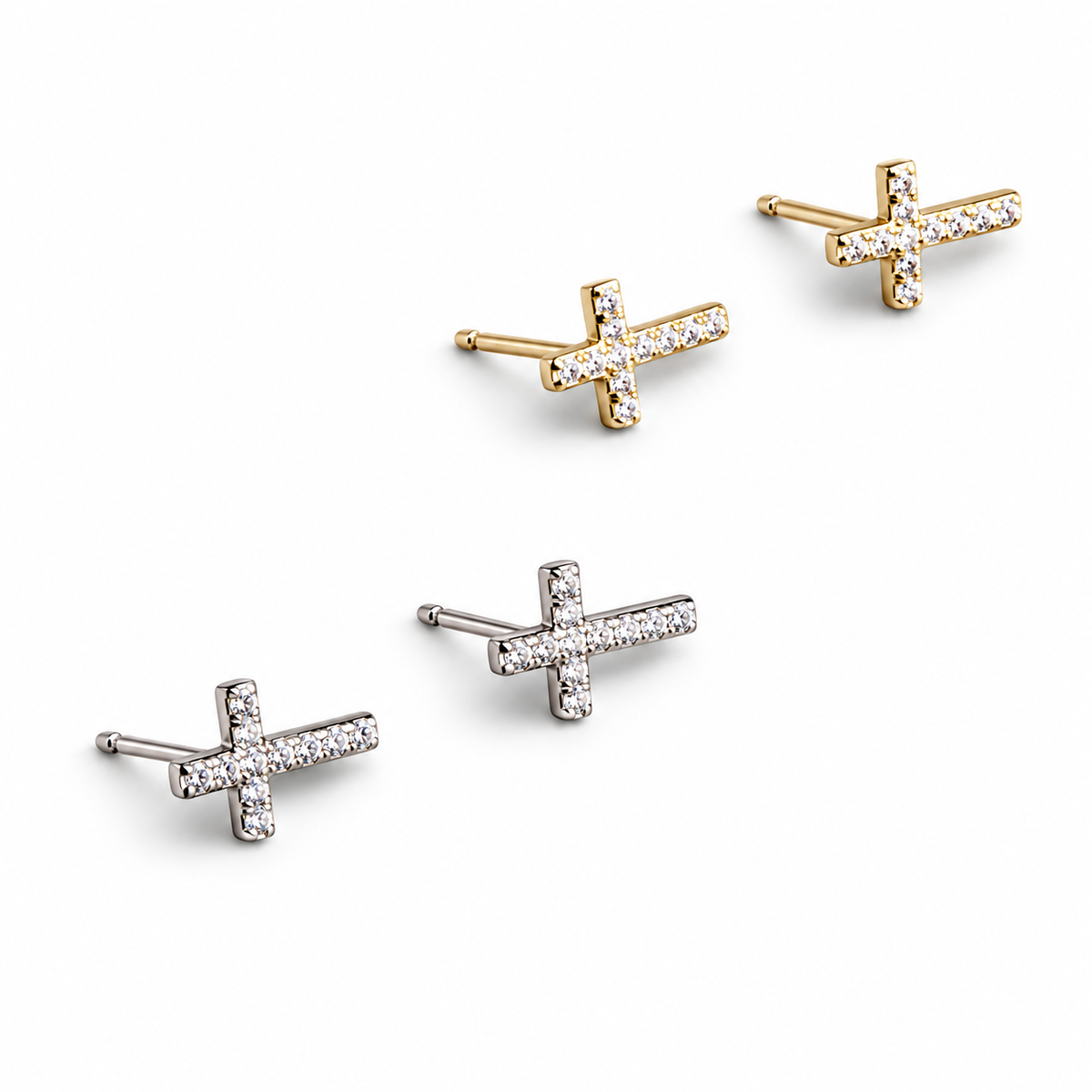 Cross Studs on a white background