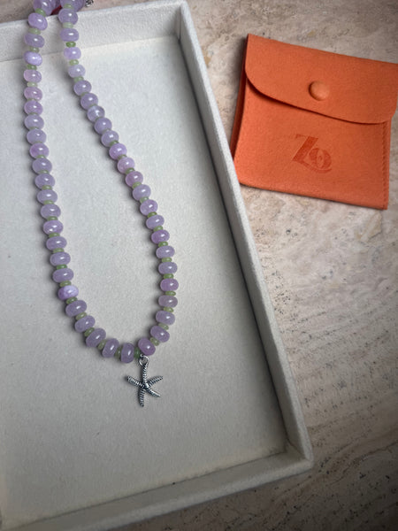 Blueberry Matcha Beaded Necklace