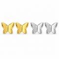 Butterfly Stud matching pairs on white background