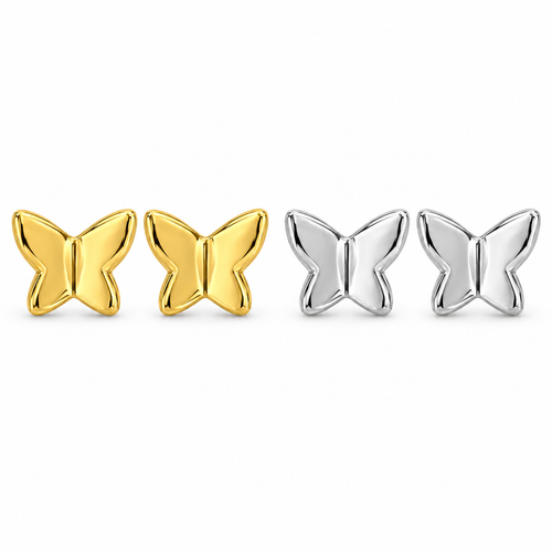 Butterfly Stud matching pairs on white background