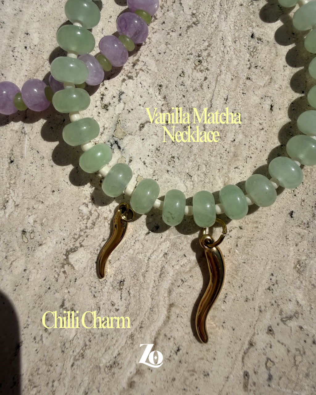 Vanilla Matcha Beaded Necklace