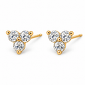 Pair of Sienna white diamond studs in gold with pins visible