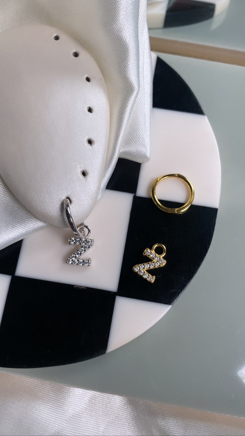 Initial Charm Huggie