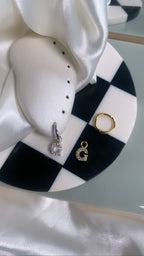 Initial Charm Huggie