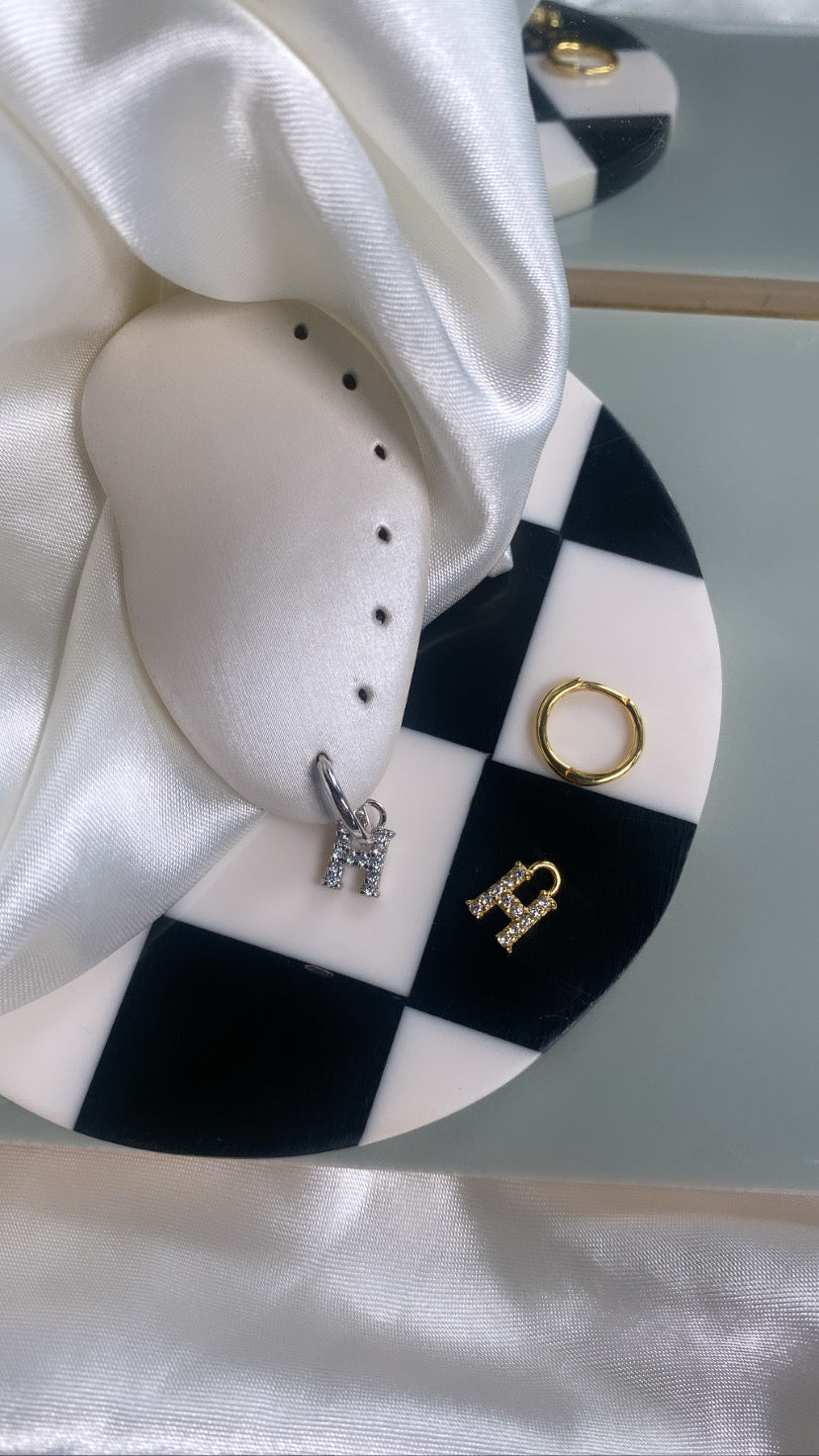 Initial Charm Huggie